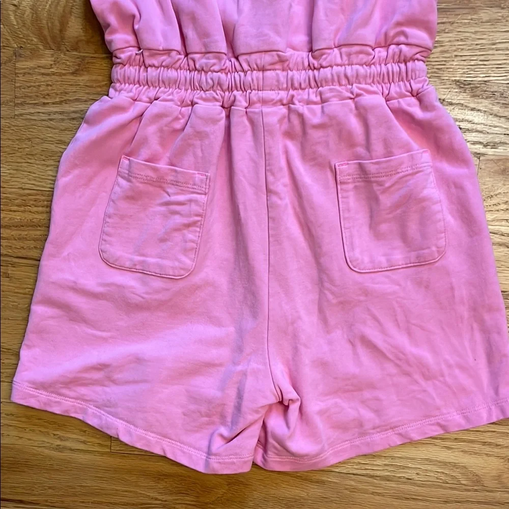 Mini Boden - Girl’s Pink Romper with PomPom Trim - Picture 10 of 11
